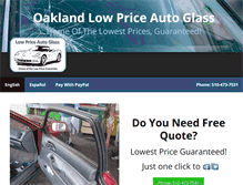 Tablet Screenshot of oaklandlowpriceautoglass.com